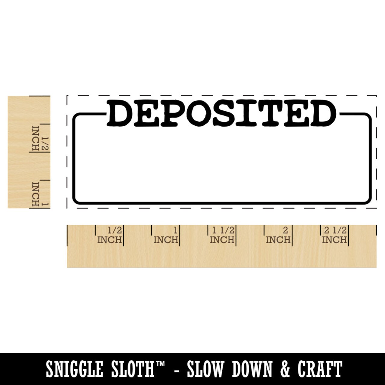 Deposited Blank Box for Date Signature Bank Check Self-Inking Rubber Stamp Ink Stamper for Business Office